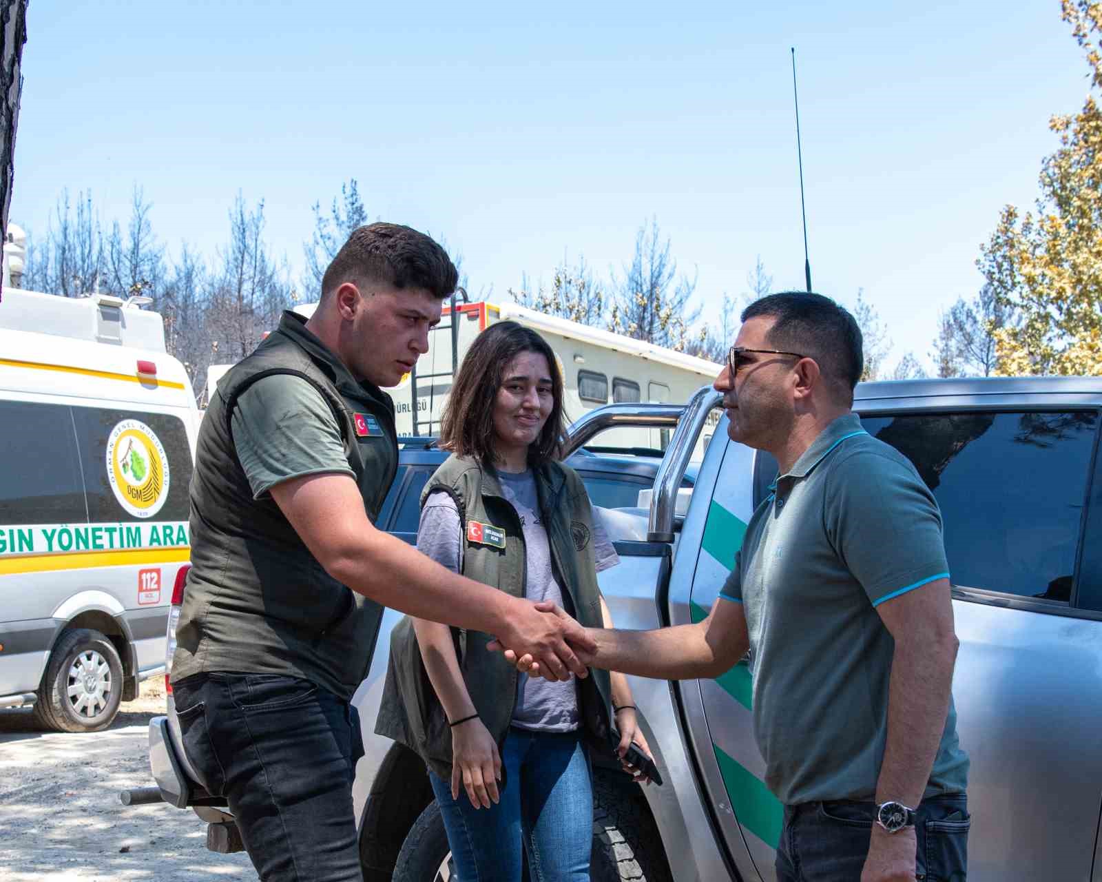 Başkan Günel yangın alanında incelemede bulundu
