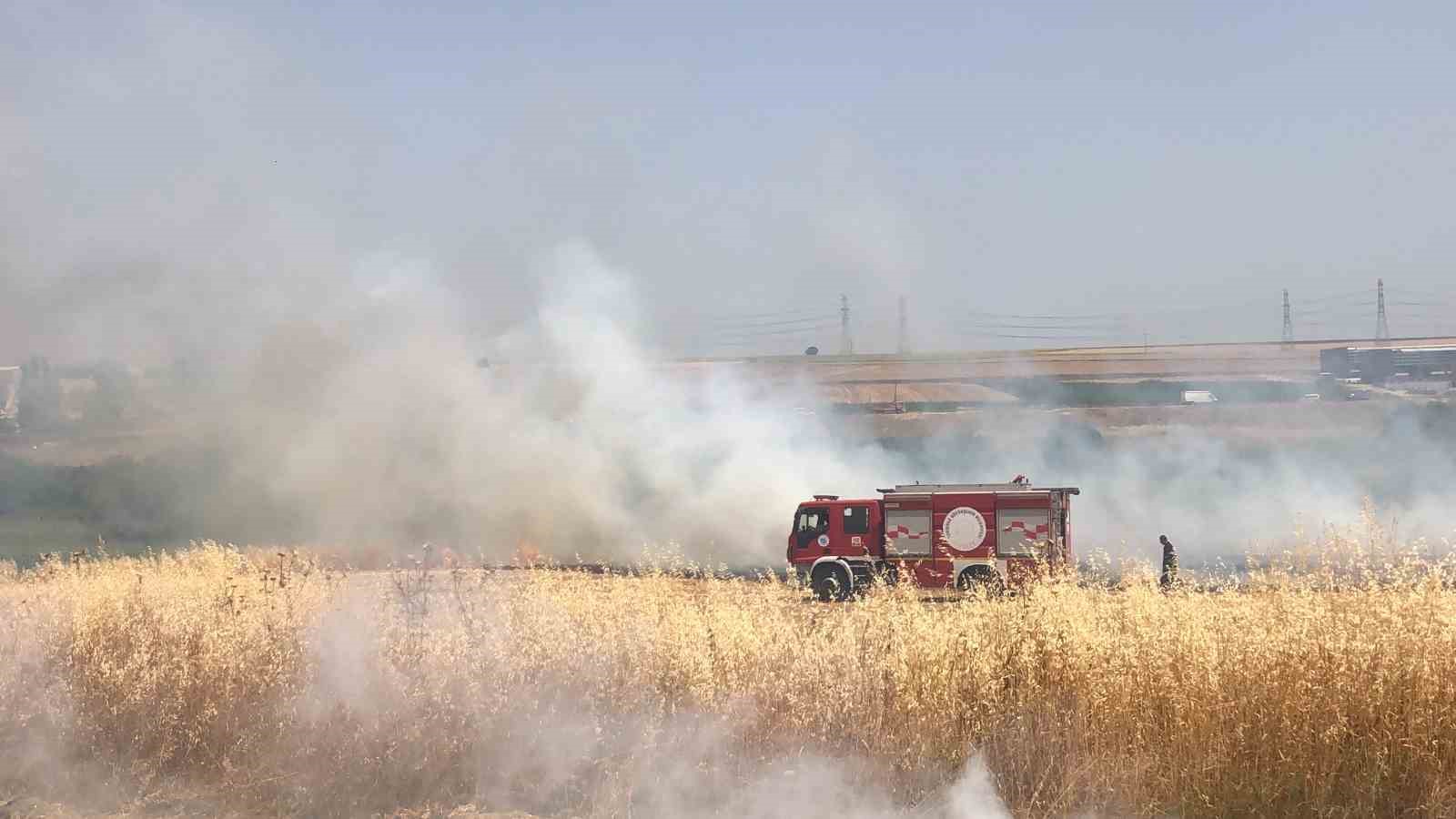 Çorlu’da bin 300 dönüm anız alev alev yandı
