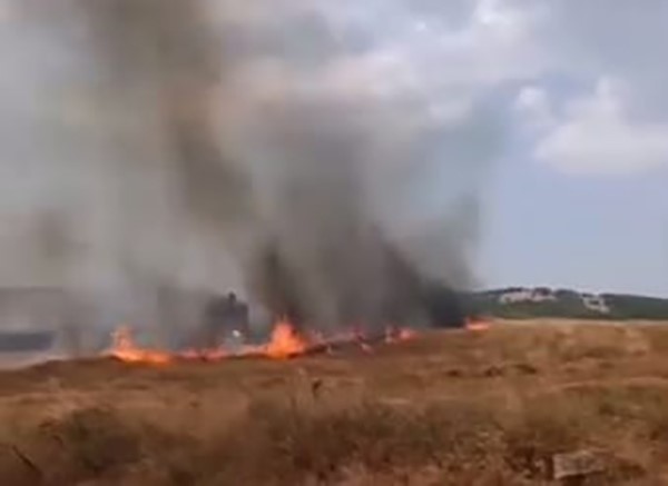 İnegöl’de buğday tarlası alevlere teslim oldu
