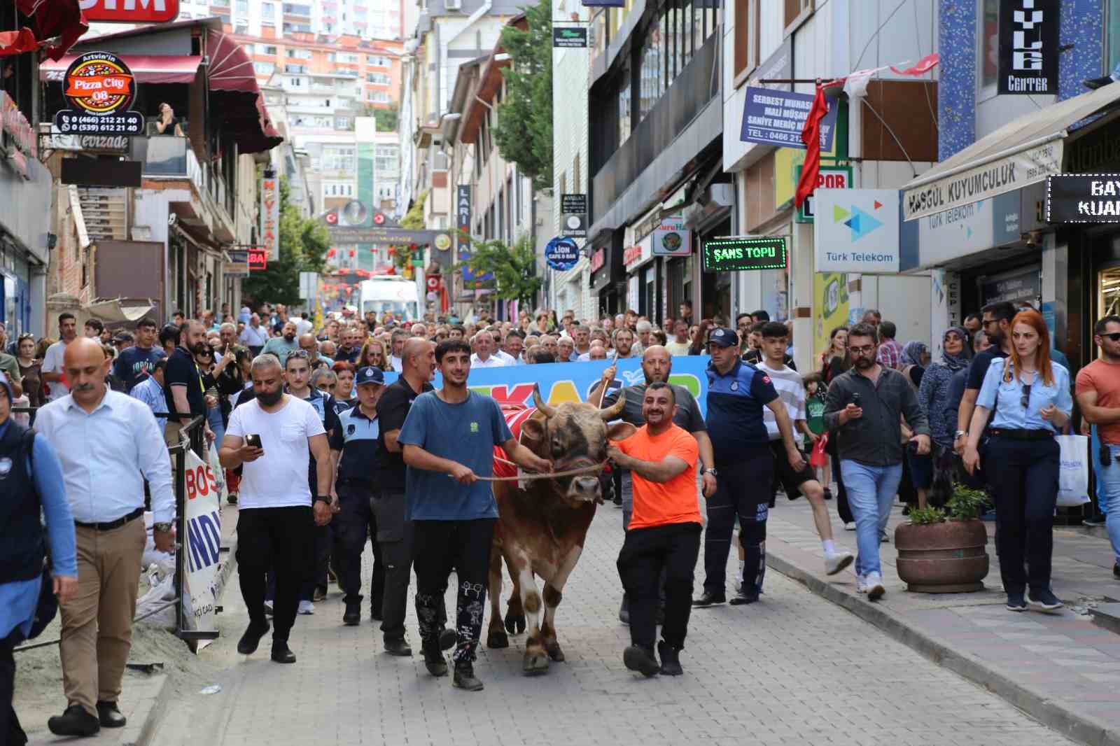 43. Kafkasör Festivali boğalı kortej yürüyüşüyle başladı
