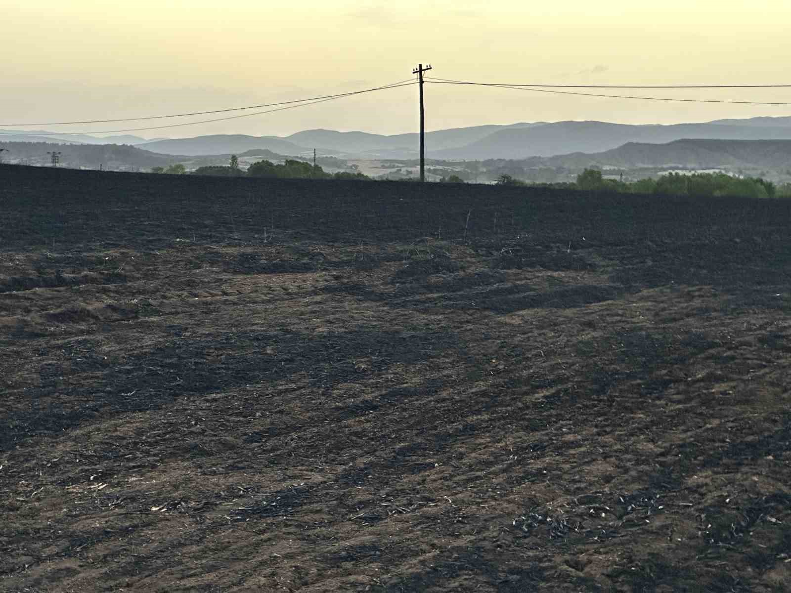 Küle dönen 25 dönümlük arpa tarlası küle döndü
