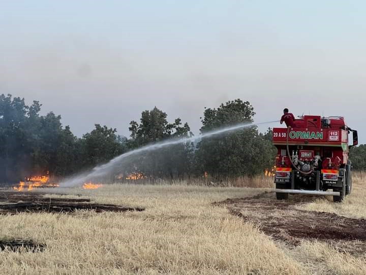 Denizli’nin Bekilli ilçesinde çıkan yangın söndürüldü
