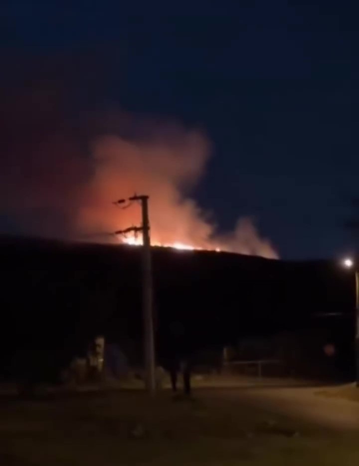 Kocaeli’de çıkan yangın geceyi aydınlattı
