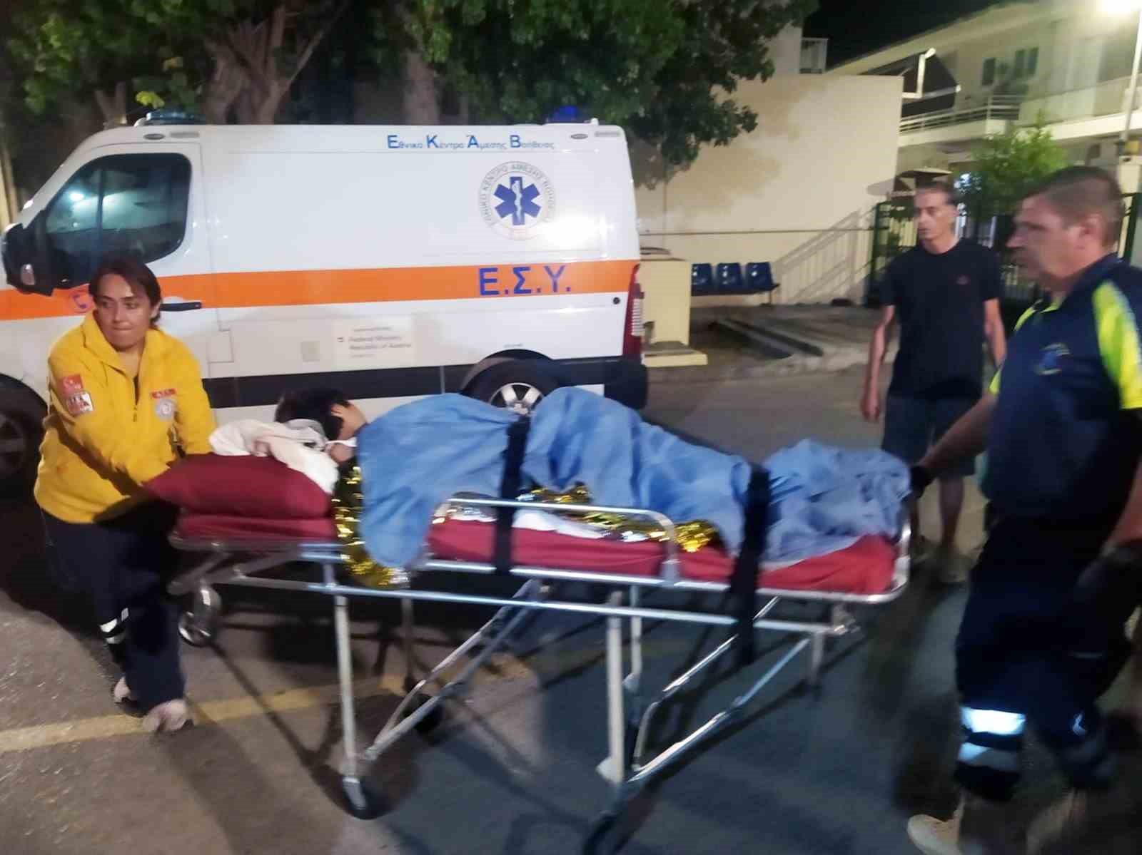 Kos adasında yaralanan çocuk deniz ambulansı ile Bodrum’a getirildi
