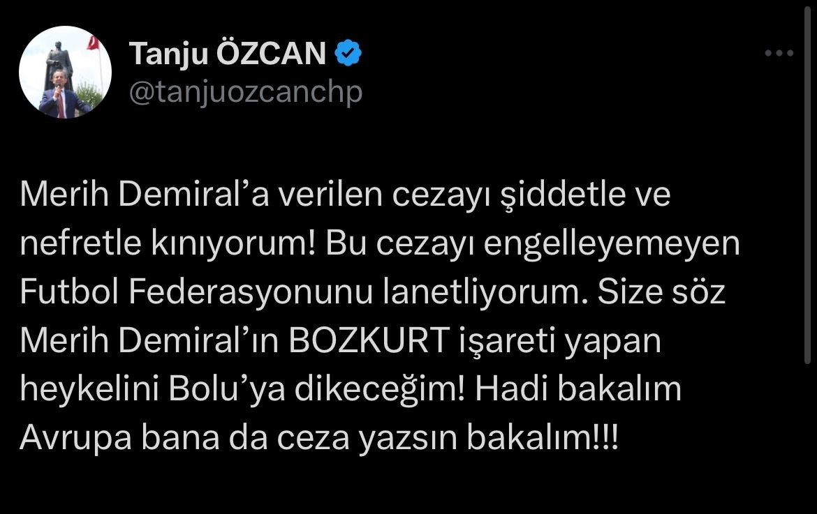 Tanju Özcan, Merih Demiral’ın heykelini dikecek
