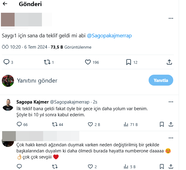 Samsunlu rapçi Sagopa Kajmer: “Saygı1 için ilk teklif bana geldi, 10 yıl sonra kabul ederim”
