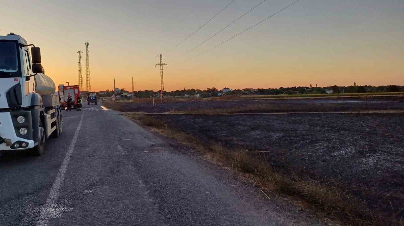 Tekirdağ’da anız yangını
