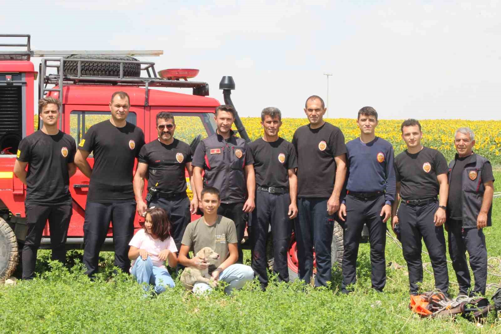 Konya’da obruğa düşen köpeği itfaiye kurtardı
