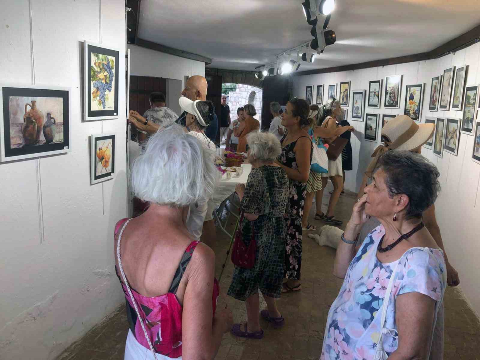 Datça’da Kıbrıs gazisinden suluboya resim sergisi
