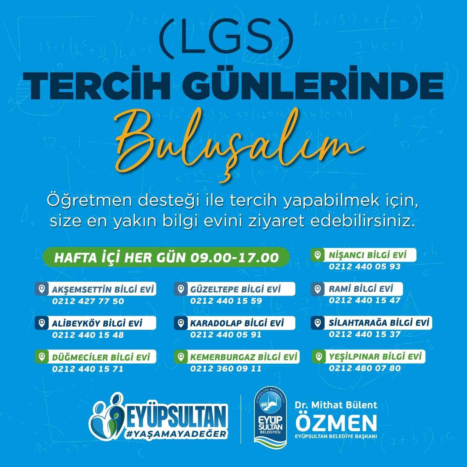 Eyüpsultan Belediyesi’nden öğrencilere LGS tercih desteği
