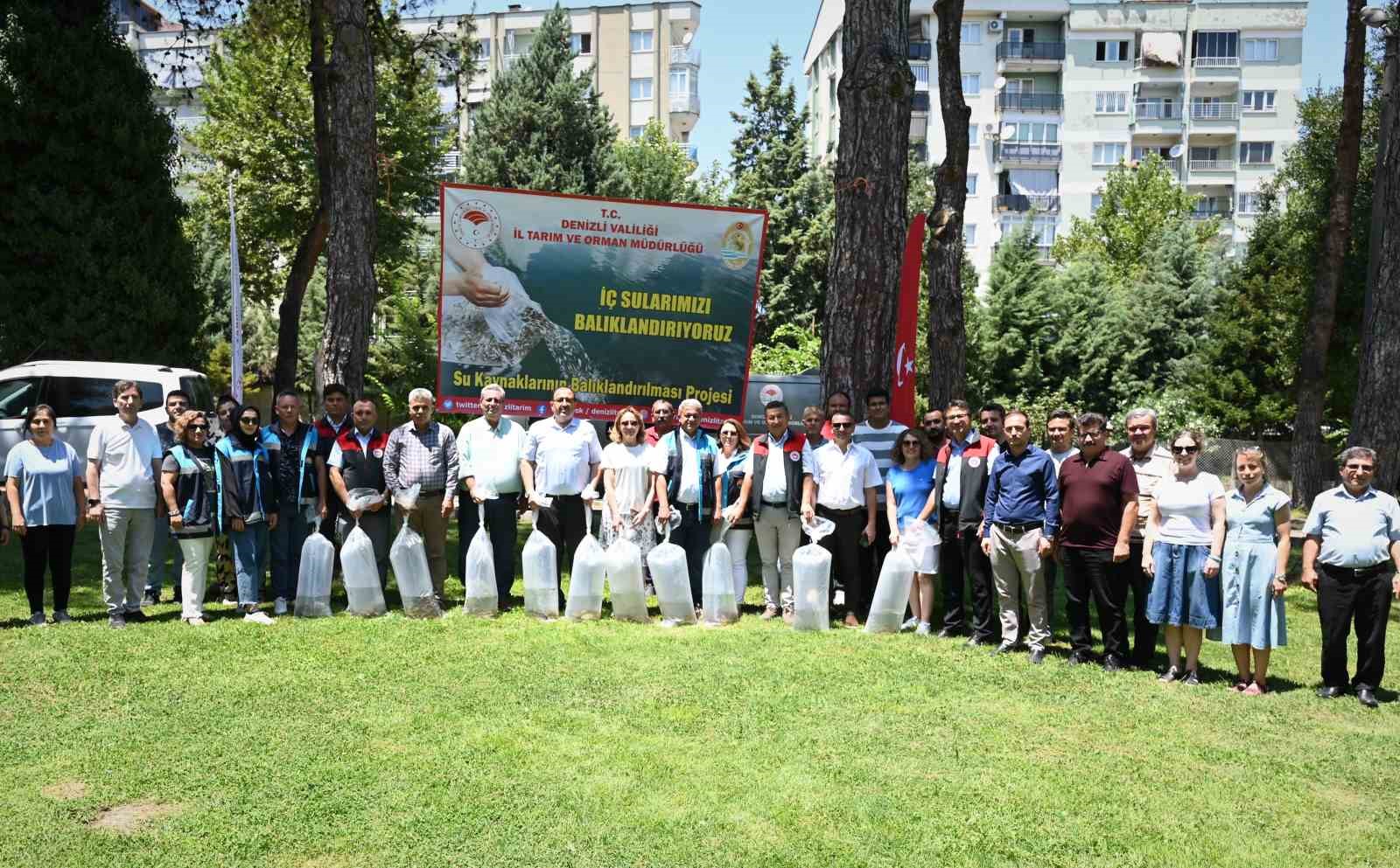 Denizli’deki göl ve göletlere 770 bin adet sazan yavrusu bırakıldı
