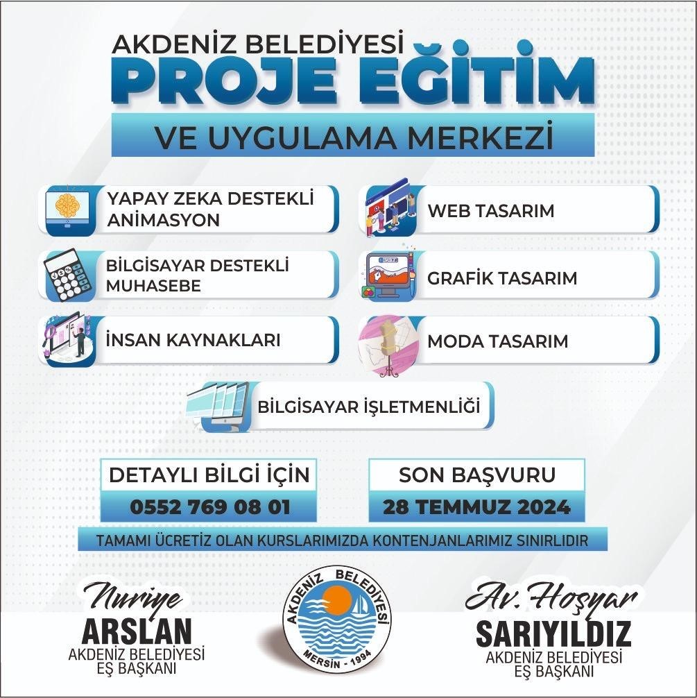 Akdeniz’de Proje Eğitim ve Uygulama Merkezinde kurslar başlıyor
