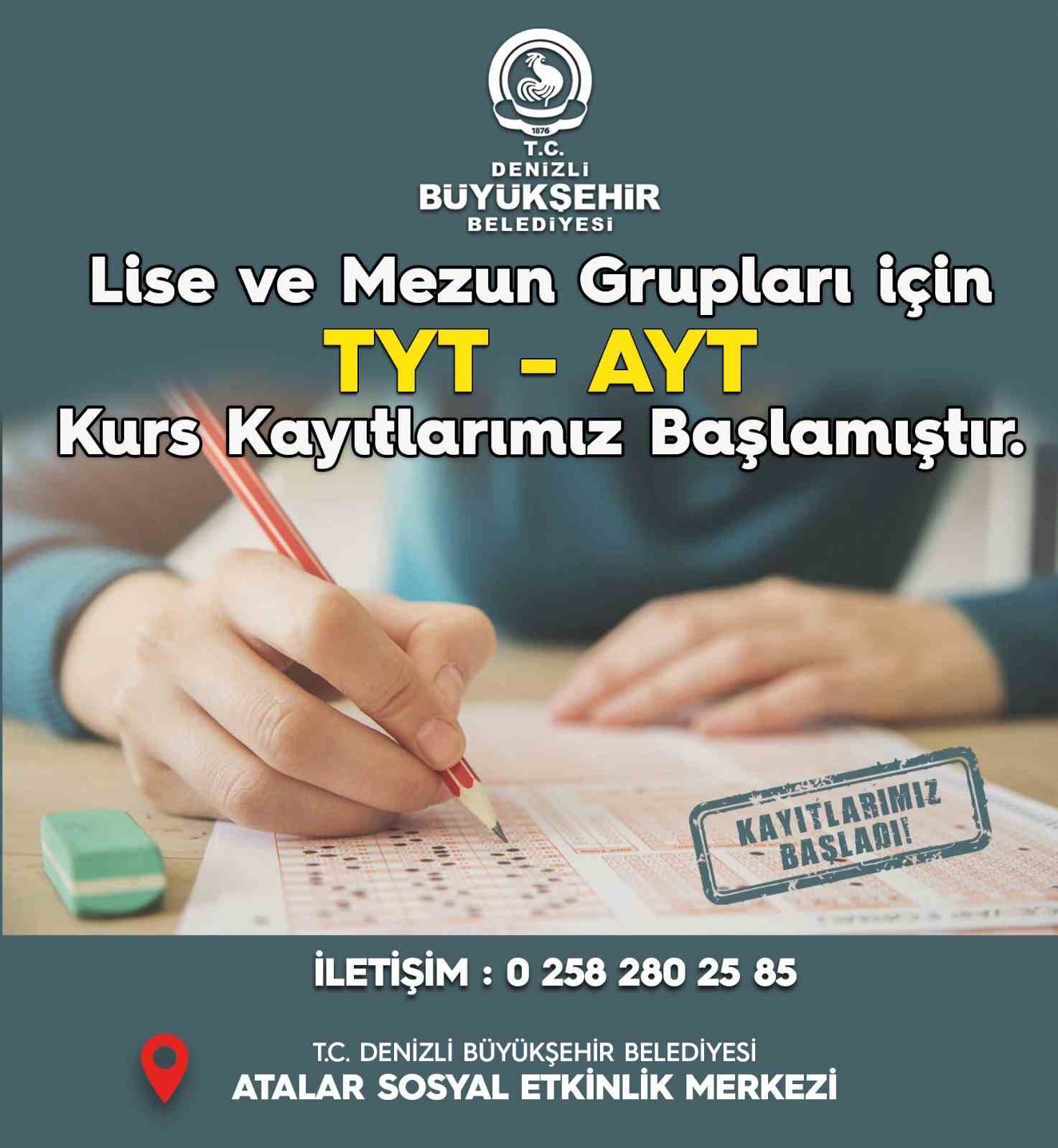 Denizli Büyükşehirden ücretsiz YKS kursu
