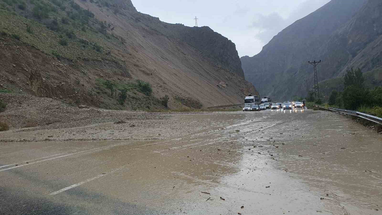 Erzurum-Artvin yolunda heyelan
