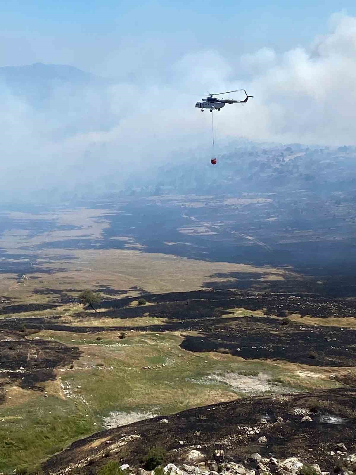 Soma’daki orman yangınında bir mahalle tahliye edildi
