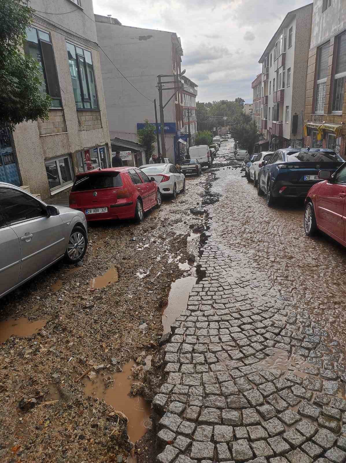 Şebinkarahisar’da şiddetli yağış hayatı olumsuz etkiledi
