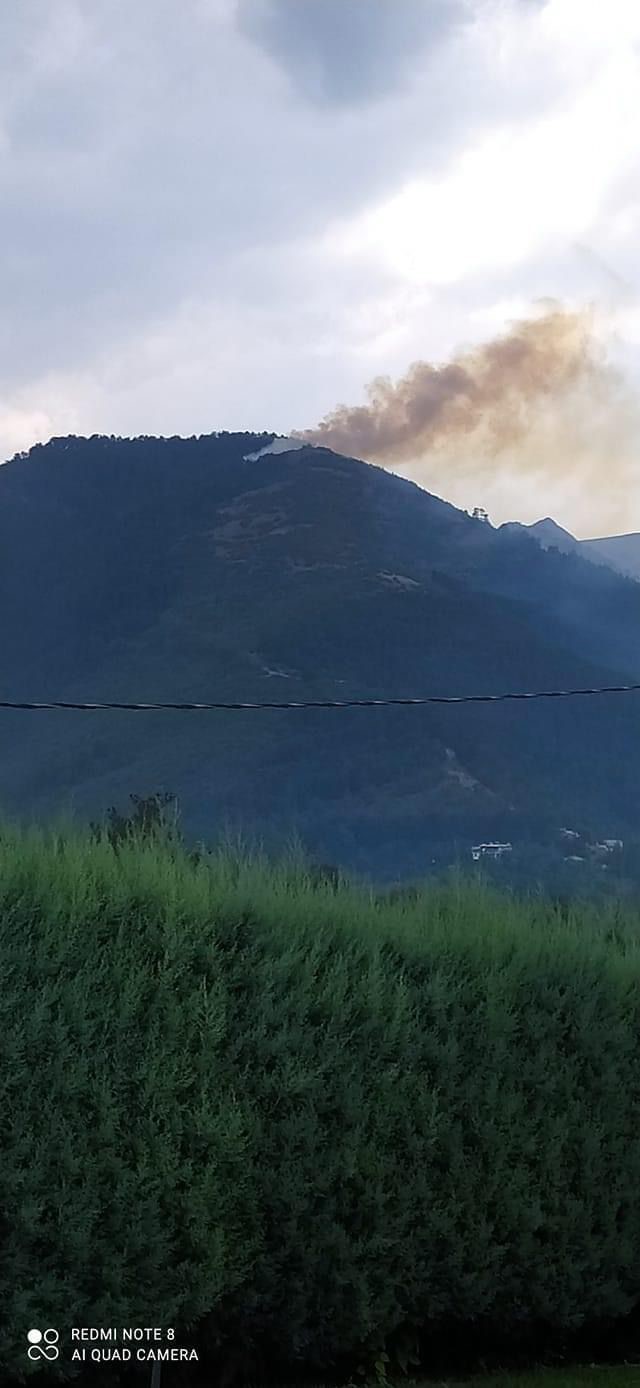 Başkarcı Dağında yıldırım düşmesi sonucu çıkan orman yangını söndürüldü
