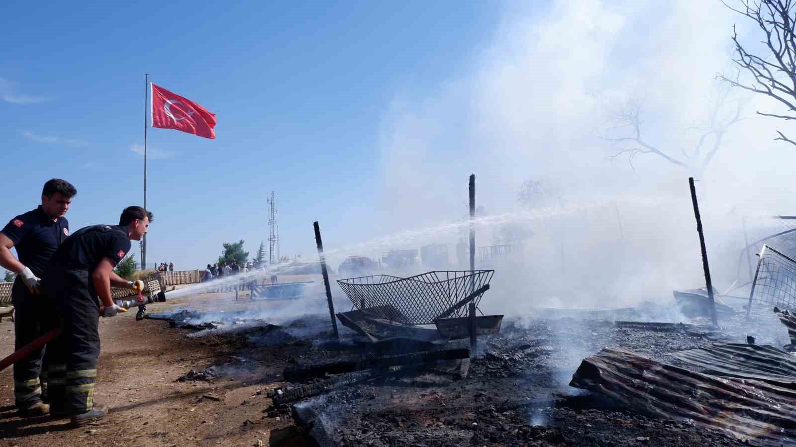 Edirne’de ağıl ve tarım arazileri alev alev yandı
