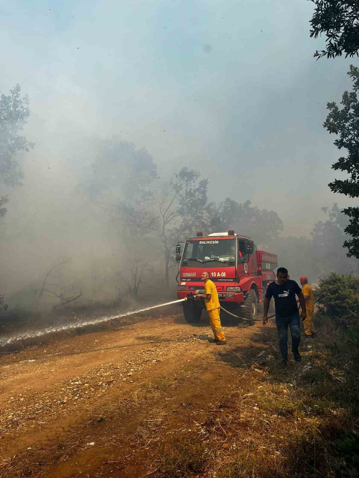 Balıkesir’deki orman yangınlarına müdahale sürüyor
