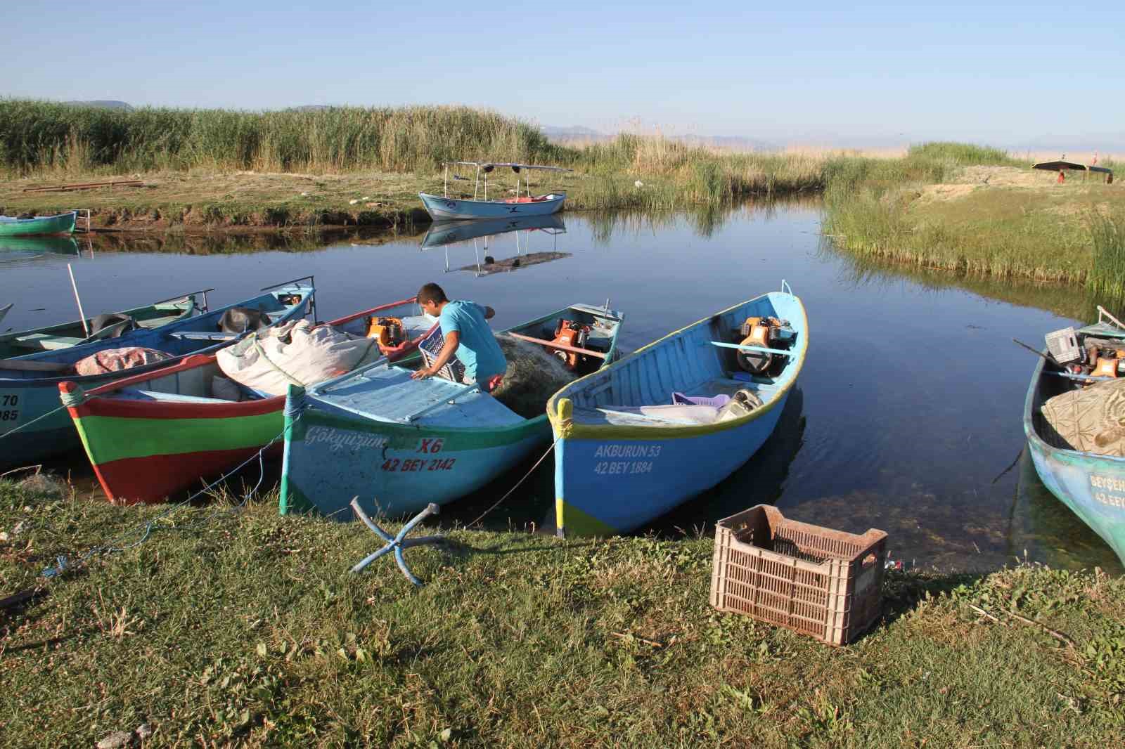 Gölde balık değil, ot avlıyorlar
