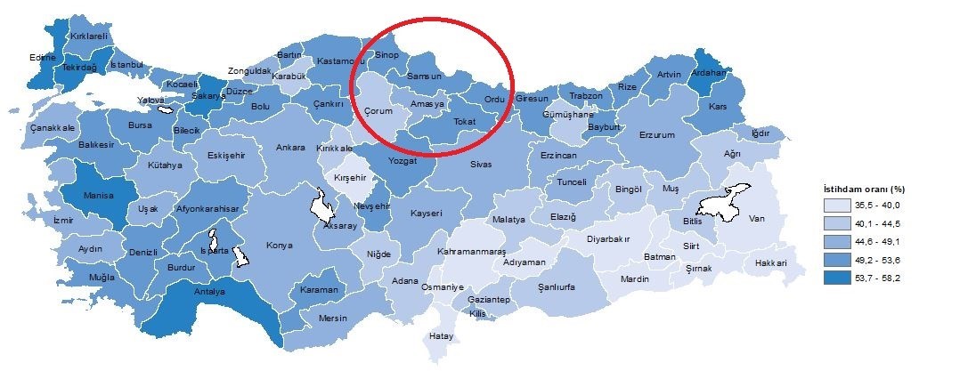 Orta Karadeniz’de en yüksek işsizlik oranı Samsun’da
