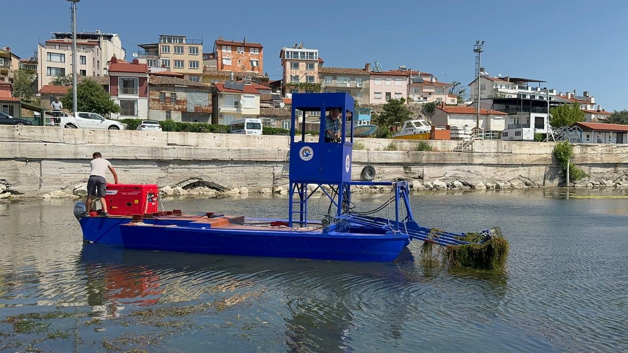 Eğirdir Gölü üzerindeki yosunlar ve otlar temizlenmeye başladı
