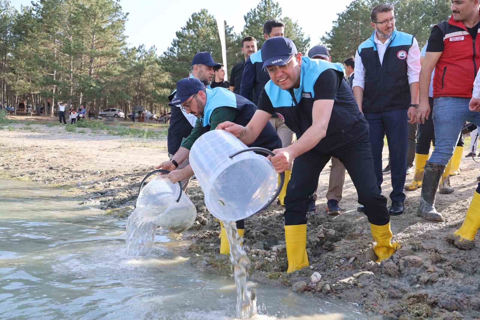 Damsa Barajı’na 350 bin yavru balık bırakıldı
