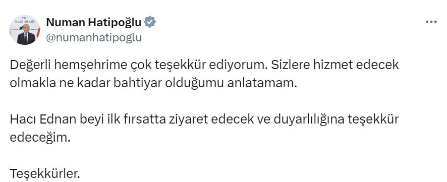 Evinin önüne park edilen kepçeyi yıkadı, vali teşekkür etti
