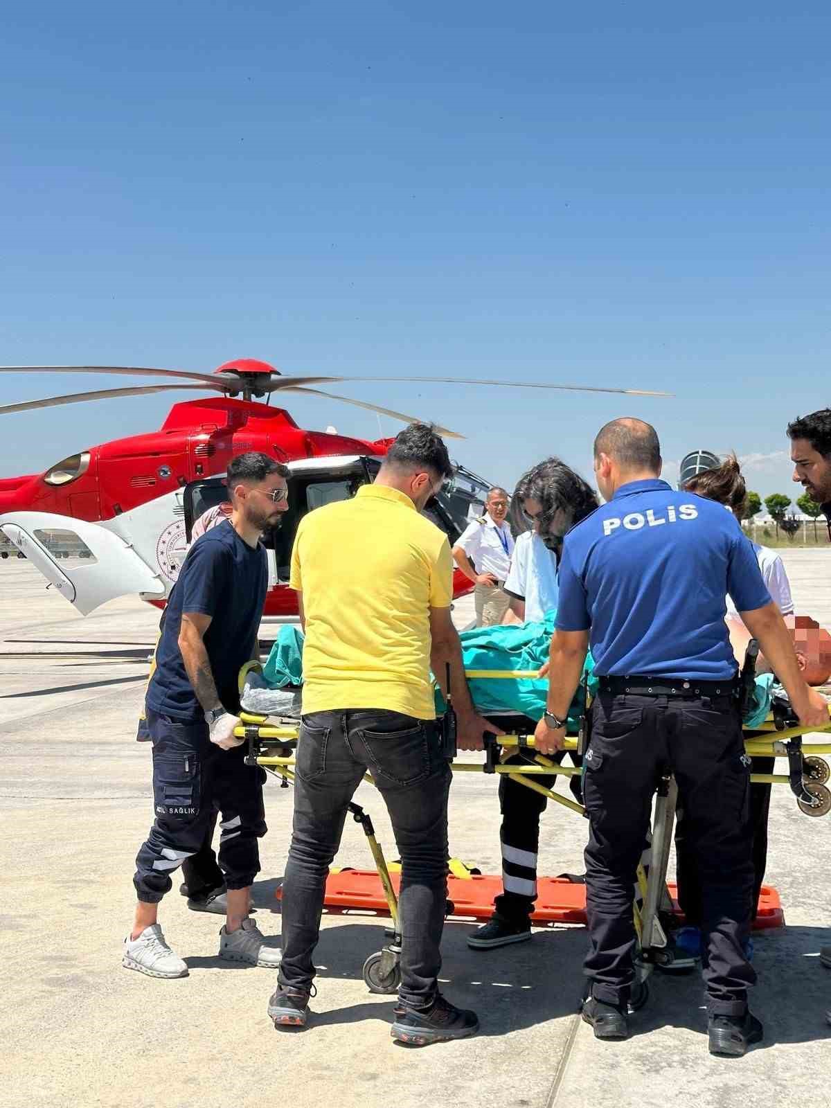 78 yaşındaki hasta ambulans helikopterle Adana’ya sevk edildi
