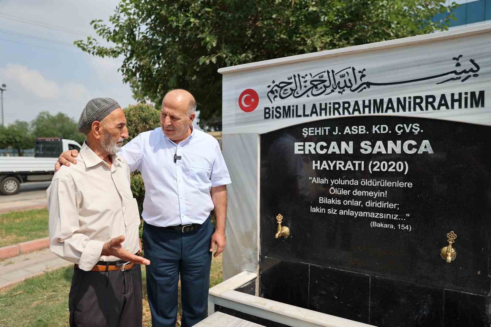 Şehidin anısına yaptırılan ve tahrip edilen hayrat çeşmesi Demirçalı’nın talimatıyla yenilendi
