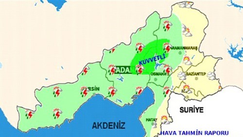 Adana ve Mersin’in kuzeyinde ’gök gürültülü yağış’ uyarısı
