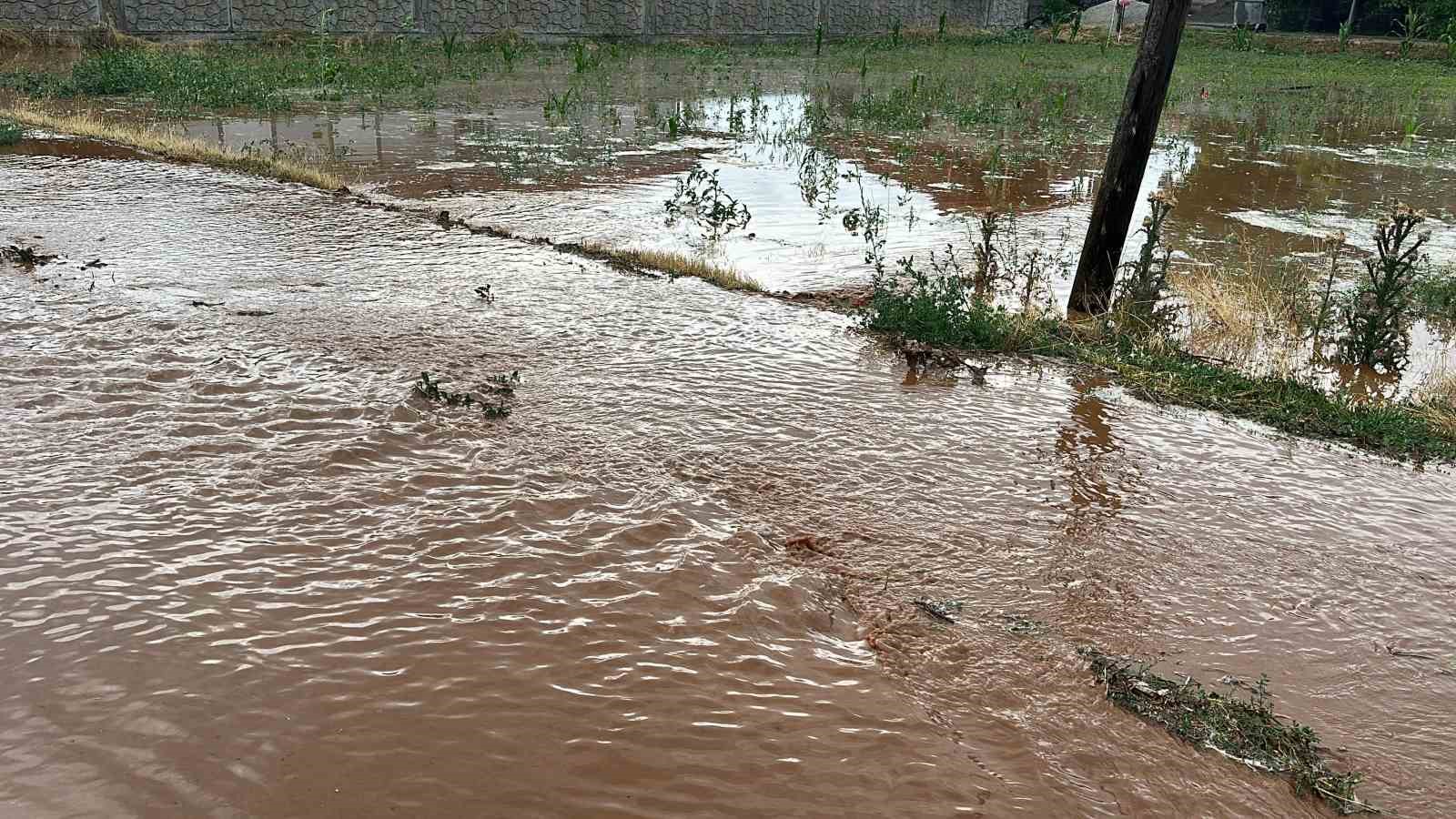 Uşak’ta yağmur ve dolu etkili oldu
