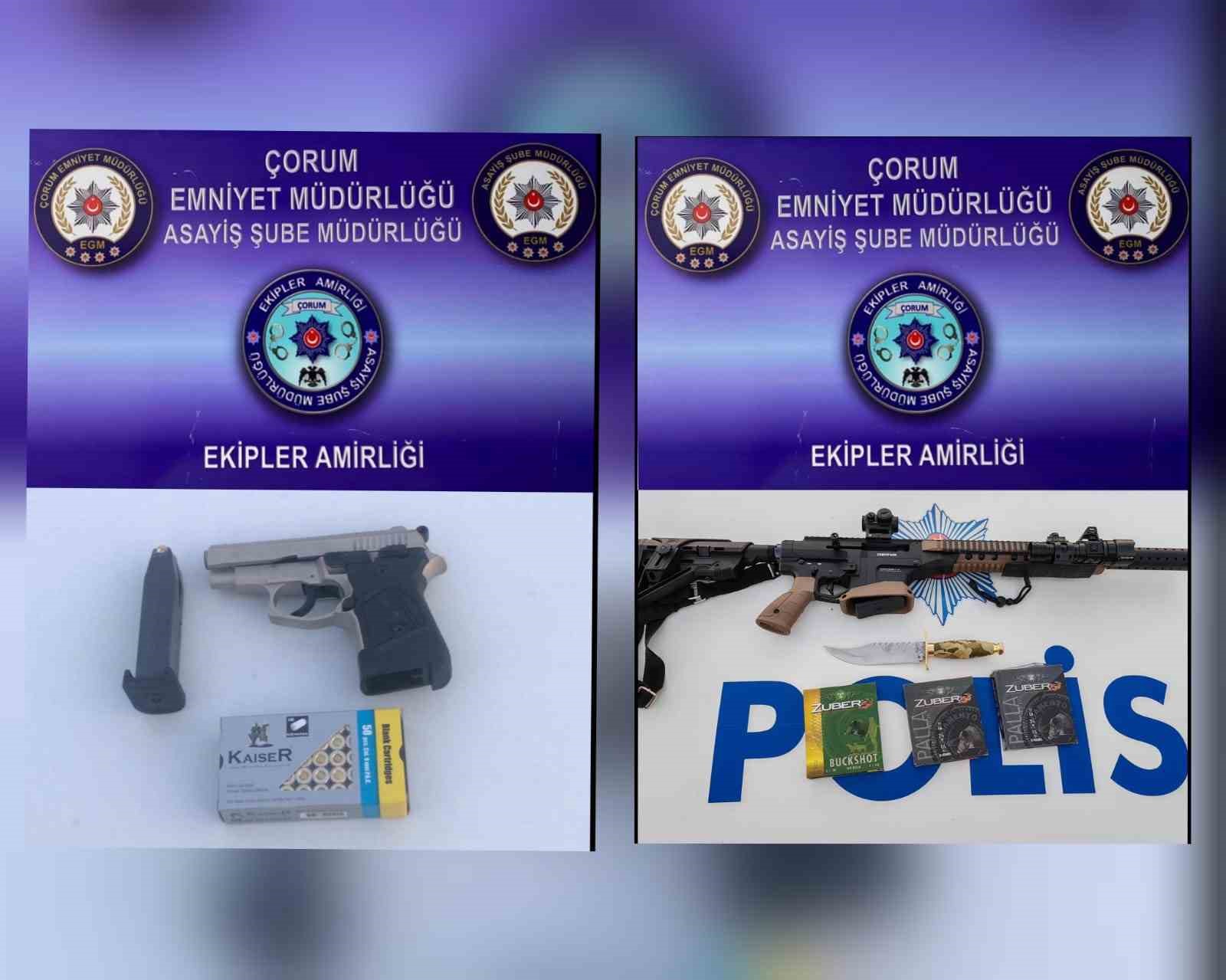 Çorum polisi çok sayıda silah ve uyuşturucu ele geçirdi
