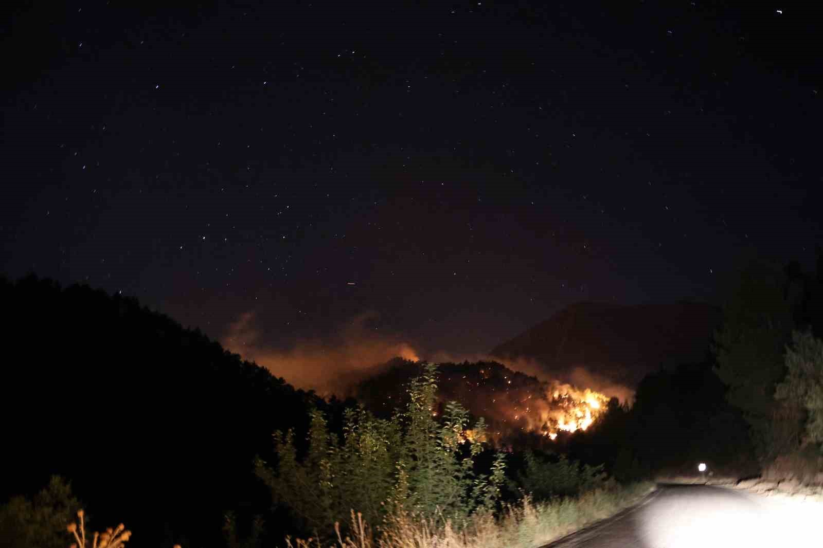 Kahramanmaraş’taki orman yangınına gece müdahalesi
