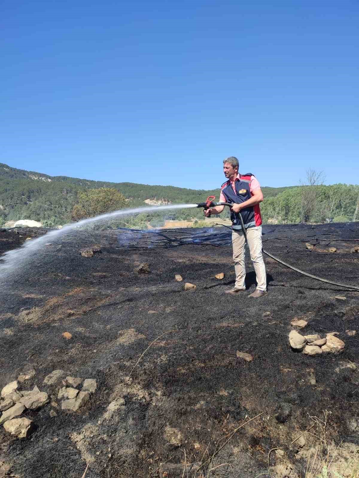 Bolu’da otluk arazide çıkan yangın söndürüldü
