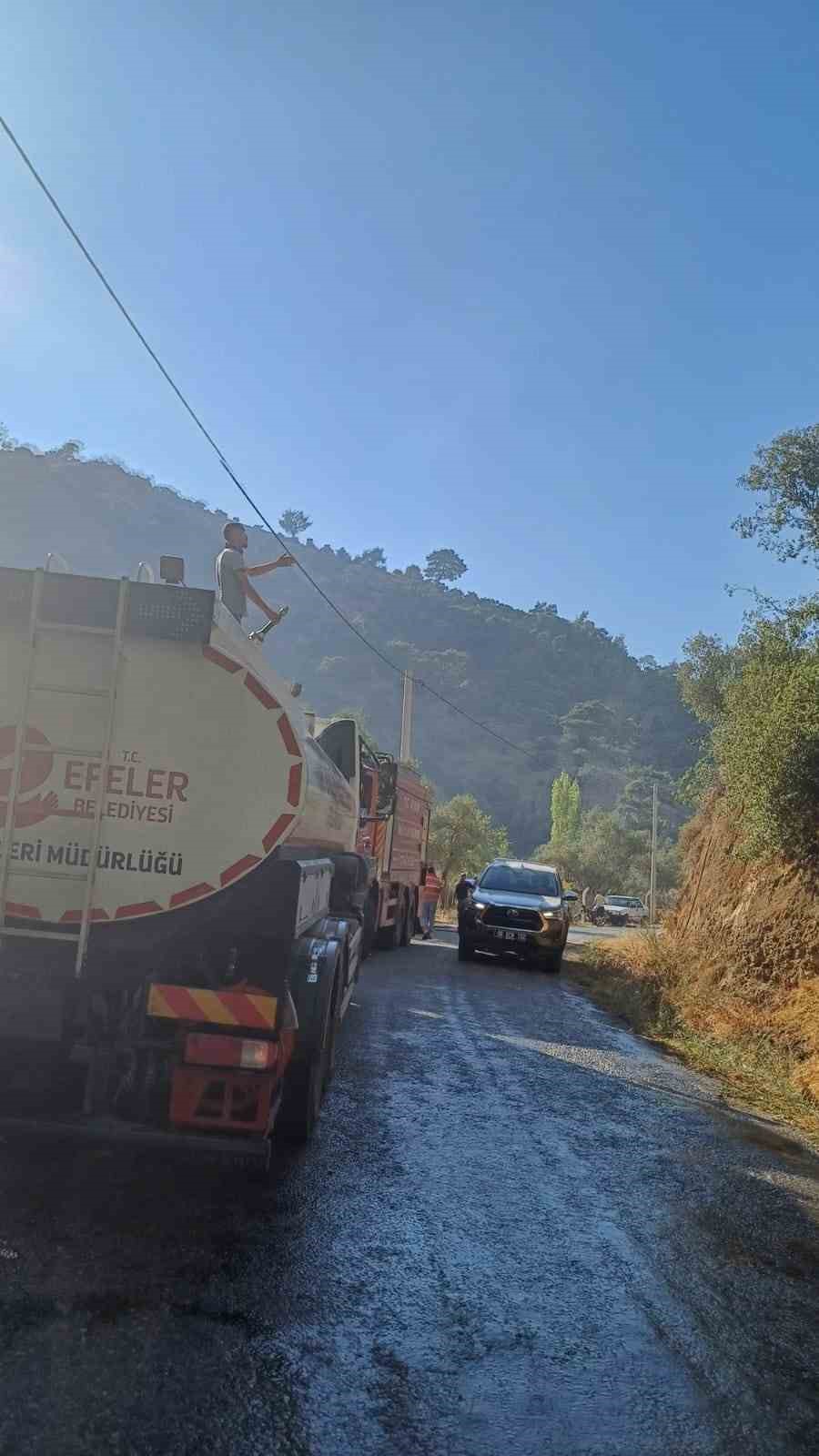 Aydın’daki yangına havadan ve karadan müdahale devam ediyor
