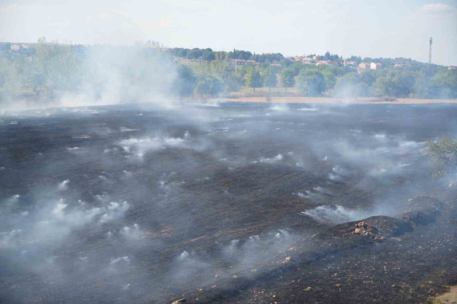 Edirne’de anız yangını mahalleliye büyük korku yaşattı
