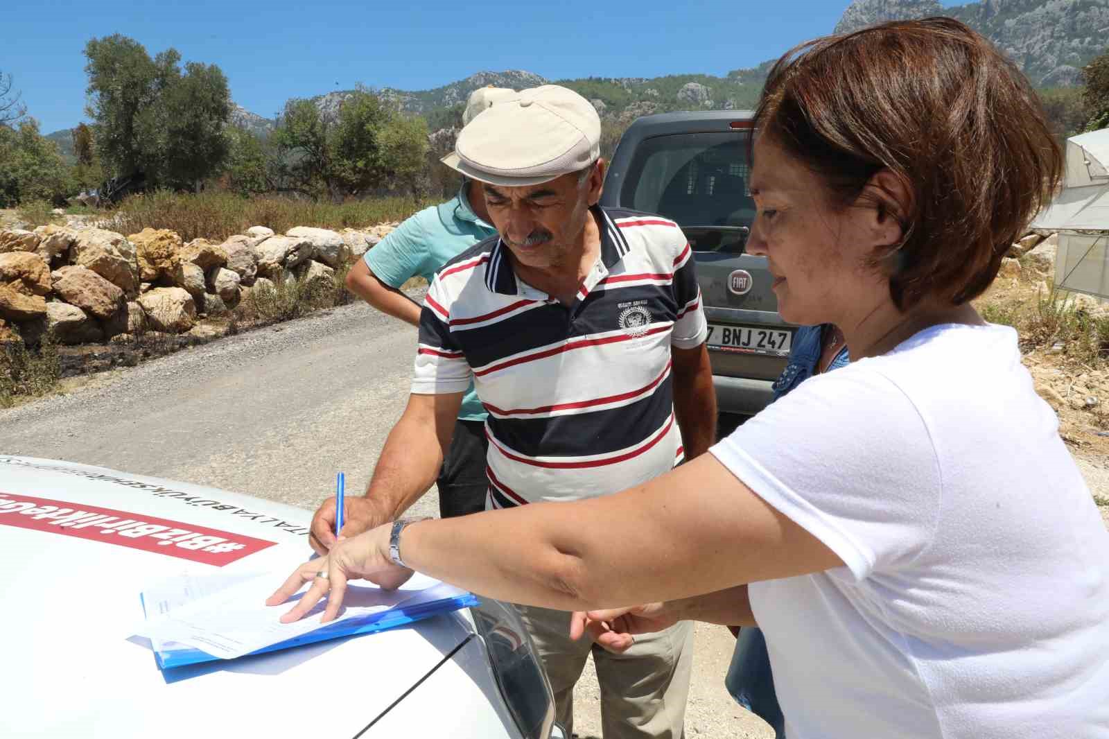 Yumaklar Mahallesi’nde yangın sonrası hasar tespit çalışması yapıldı
