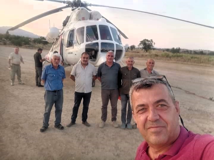 Denizli’deki yangın söndürme çalışmalarına desteğe gelen helikopter zorunlu iniş yaptı
