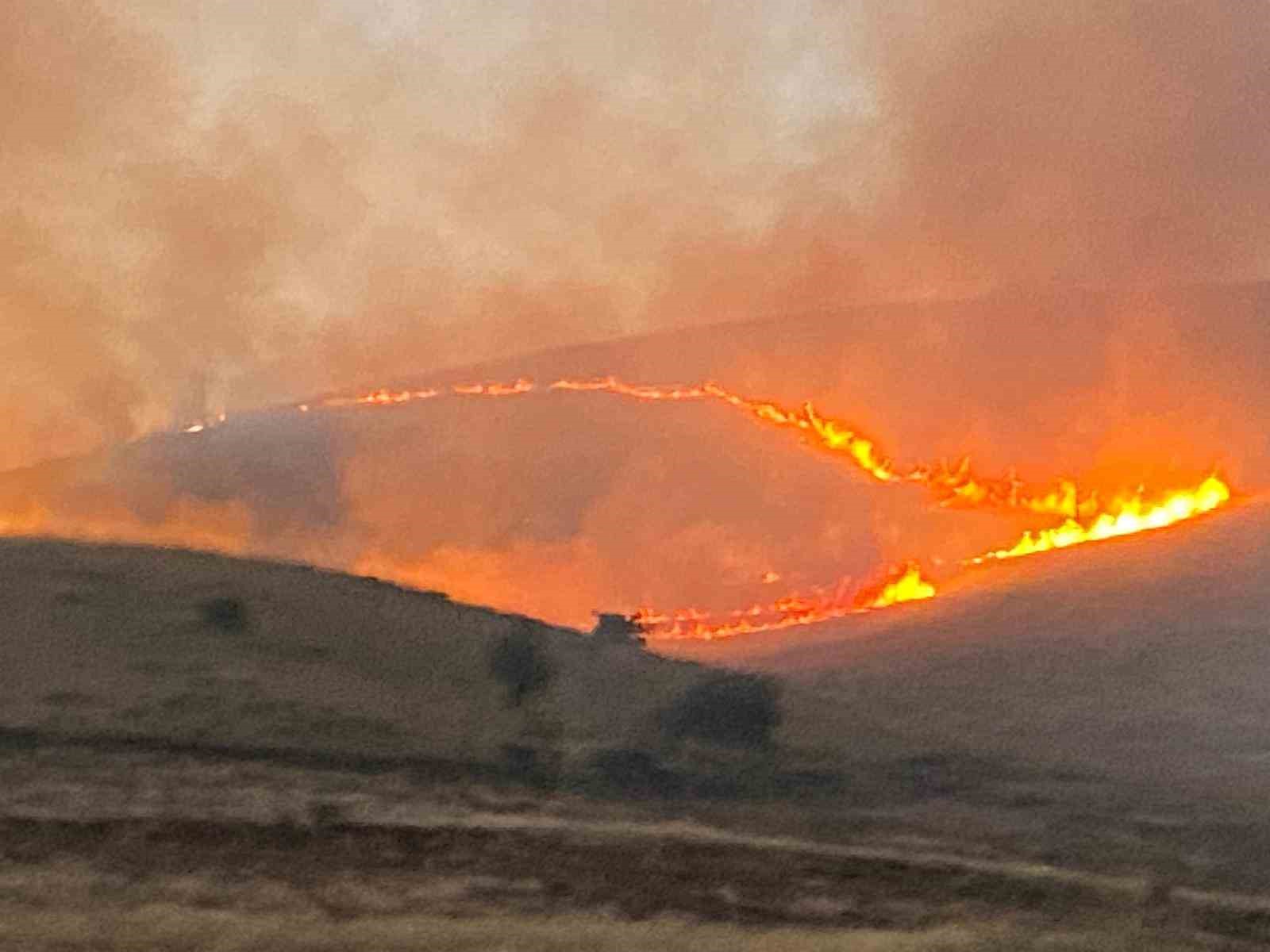 Malatya’da yüzlerce dönüm alanda anız yangını
