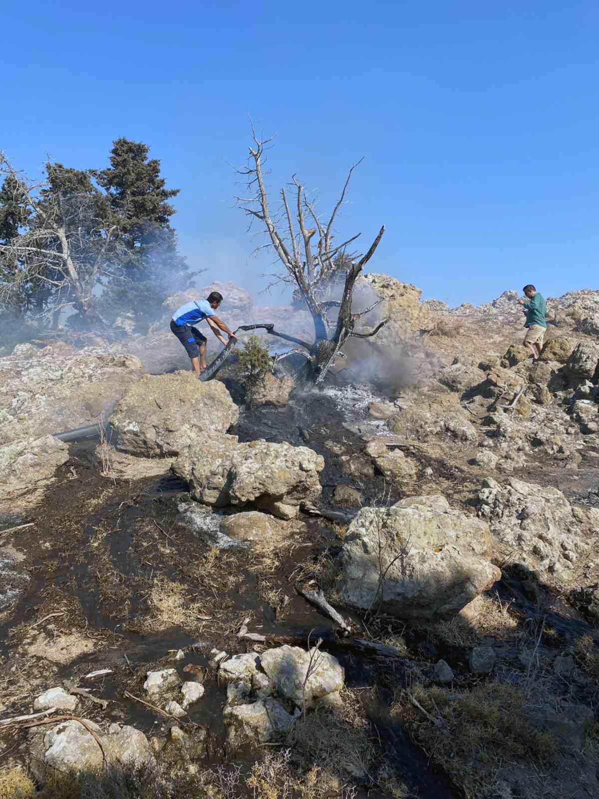 Bodrum’da çıkan yangın MUSKİ’nin arıttığı su ile söndürüldü
