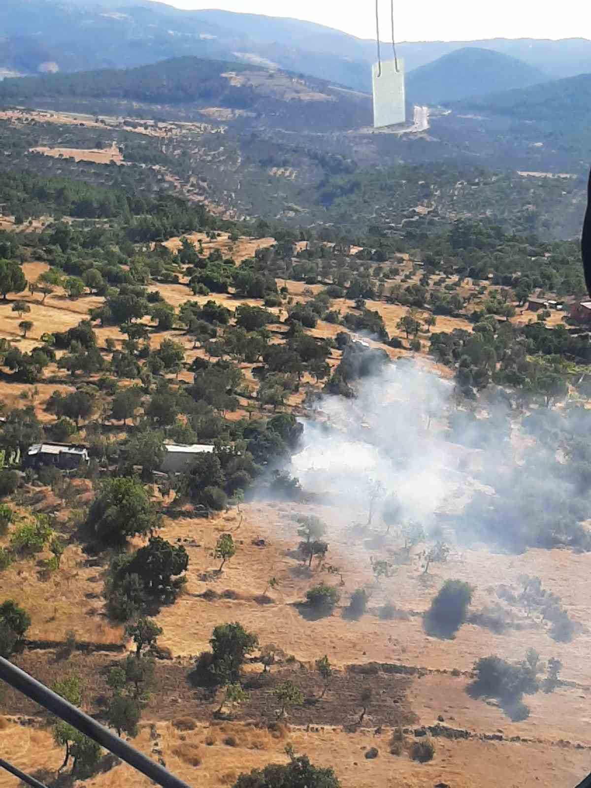 Havran’da traktör römorkunda başlayan yangın makilik alana sıçradı
