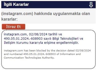 Instagram’a erişim engeli getirildi

