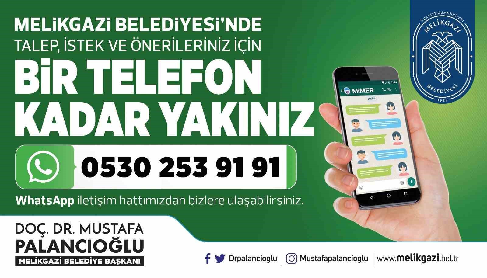 Melikgazi Whatsapp Hattı ile vatandaşa anında çözüm sağlanıyor
