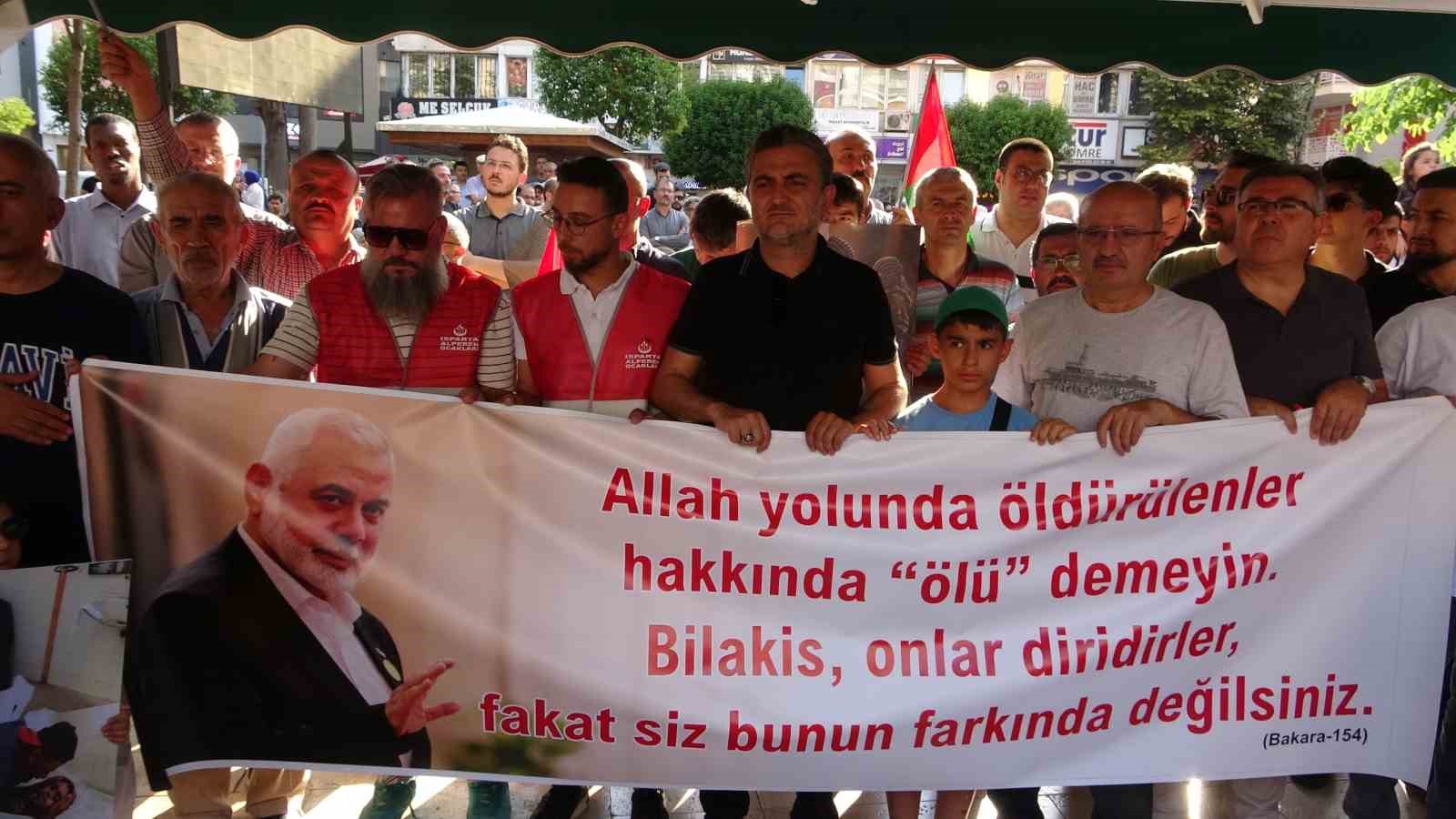 Isparta’da Haniye ve Filistin için miting düzenlendi
