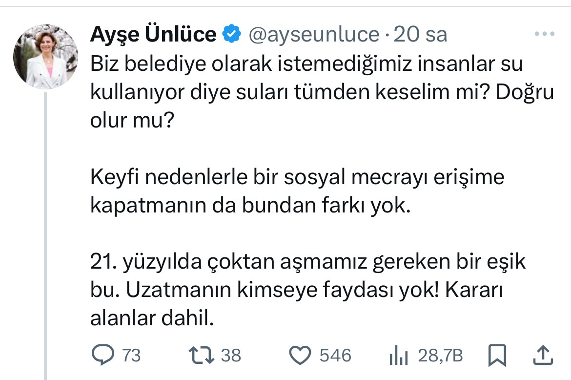 Belediye başkanı attığı twetle tepki topladı
