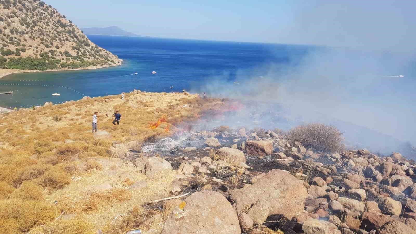 Bodrum’da korkutan yangın
