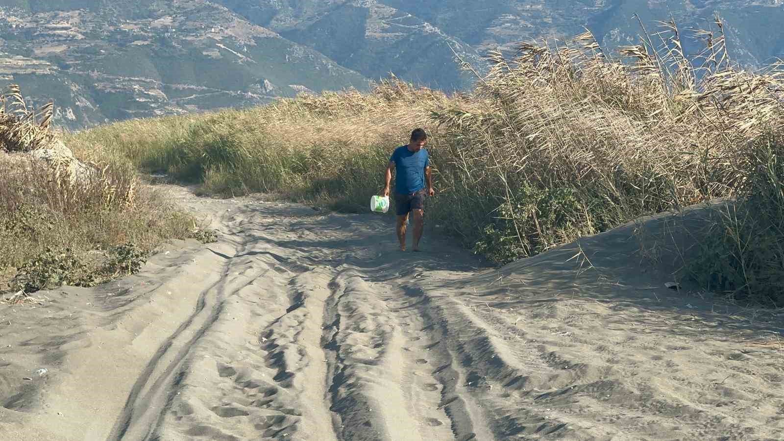 Deniz kaplumbağalarının ölüme yürümemesi için Erol öğretmen nöbette
