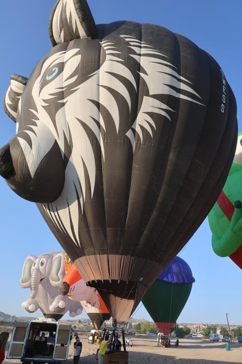 Sıcak hava balonları gökyüzünde görsel şölen oluşturdu
