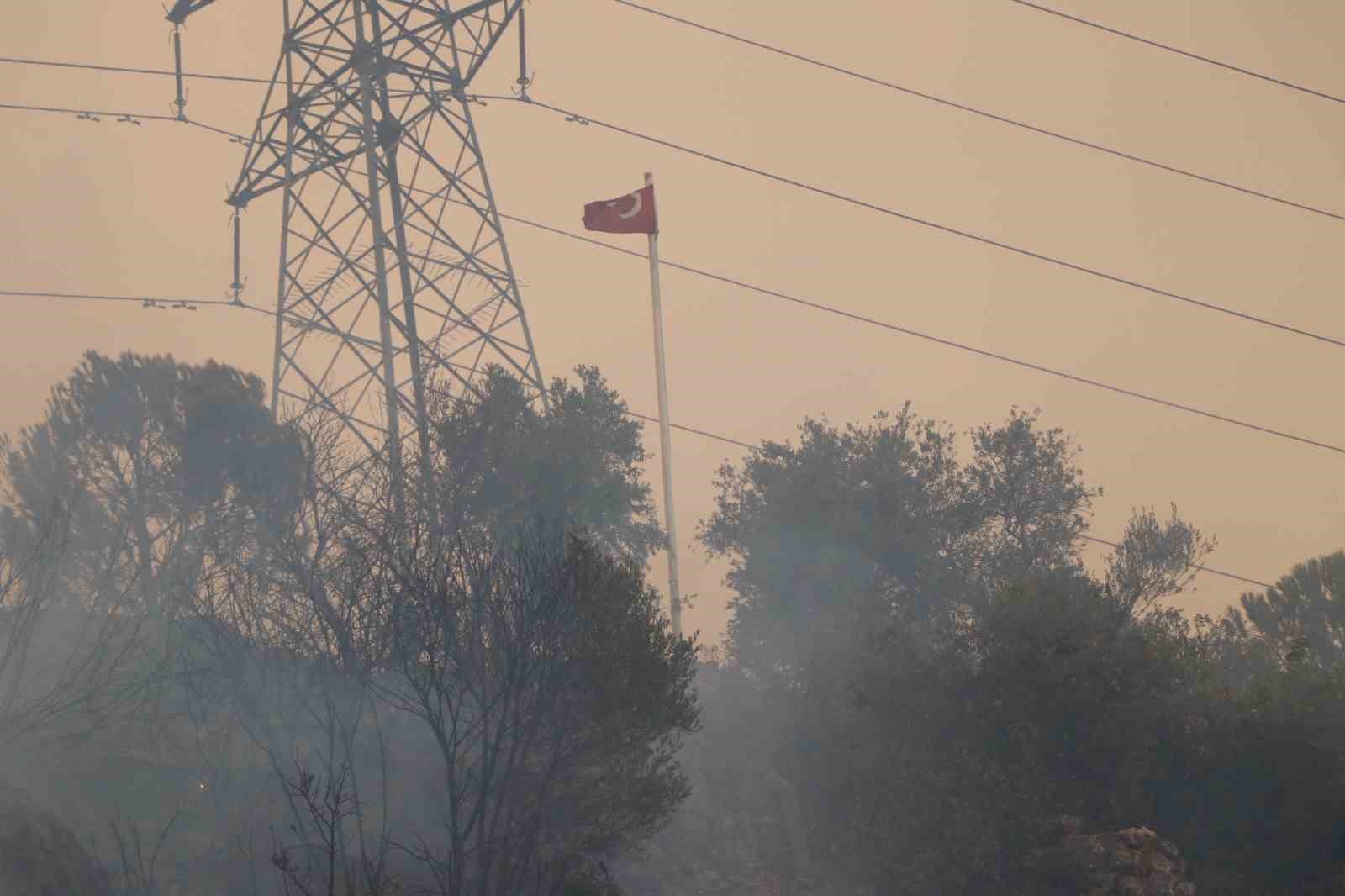 Dağ taş yandı, Türk bayrağı alevlerden korundu
